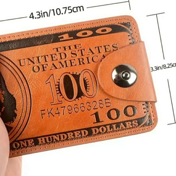 Mens Leather Bifold brown Wallet with sections, NWT - Picture 6 of 7